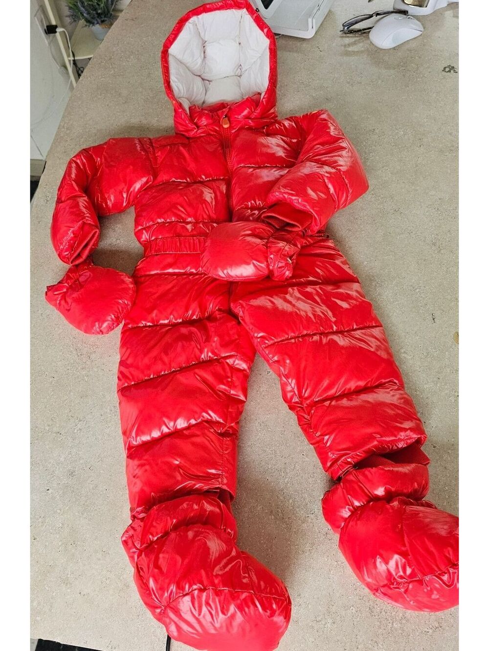 Save The Duck Kids Red Ultra Light Puffer Snowsuit 100% Animal Free 12-18 M